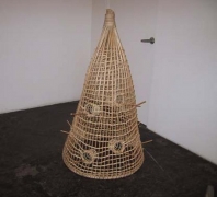 Andreas Slominski, Bird Trap, 1996. Willow and bait, 50 x 36 x 36 inches (127 x 91.4 x 91.4 cm).