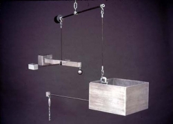 Mike Kelley ,Repressed Spatial Relationships Rendered as Fluid, No. 1: Martian School(Work Site), 2002. Sculpture: aluminum, steel; drawing - mixed media on butcher paper mounted on rag paper. Sculpture: 42 x 54 x 54 inches (106.7 x 137.2 x 137.2 cm); drawing: 35 x 50-1/2 inches (88.9 x 128.3 cm). MP 02-13