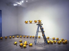 Olaf Breuning, A Group of Unstable Lemon Pigs, 2005. 72 pigs, styrofoam. MP 24