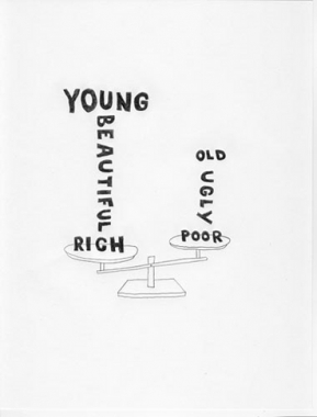 Young And Old, 2009. Graphite on paper, 11 x 8 1/2 inches (27.9 x 19.1 cm)