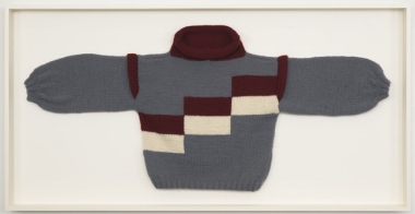 Sweater 3 (Ela), 2010. Wool sweater, 35 x 68 1/2 x 3 3/4 inches (framed) (88.9 x 174 x 9.5 cm). MP 81