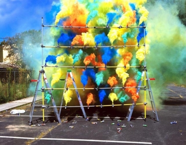 Smoke Bombs, 2008. Mounted c-print on 6mm sintra, framed, 61 x 76 inches (154.9 x 193 cm). MP P-47