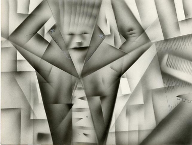 Mirror Comb, 1979/2012. Airbrush, pencil and colored pencil on paper,