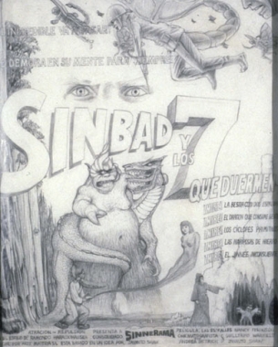 Study for Sinbad and the Seven Sleepers, 1991. Pencil on paper, 17 x 14 inches. MP D-60