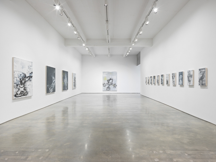 Gary Simmons exhibition "Screaming into the Ether" installation view.
