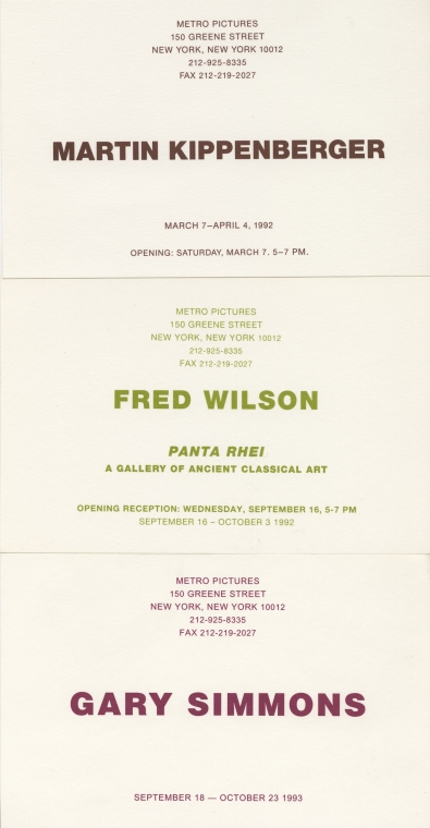 Invitations from 1992 and 1993