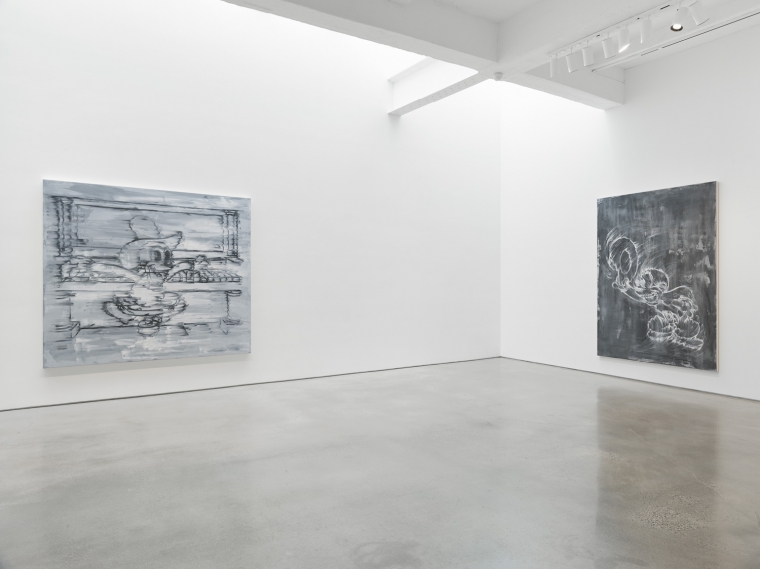 Gary Simmons exhibition "Screaming into the Ether" installation view.